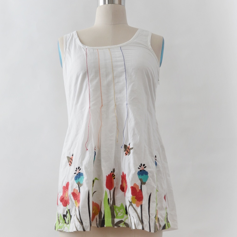 Desigual embroidered tunic length tank